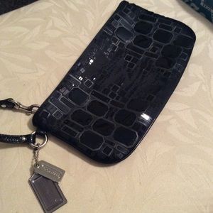 Coach Wristlet Purse - Sequins & Silk - Black